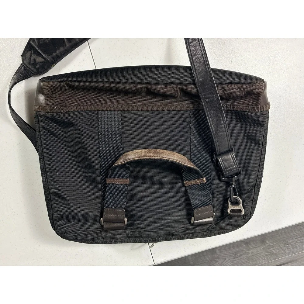 Tumi Alpha Bravo Briefcase Black Ballistic Nylon Leather Trim Laptop Bag